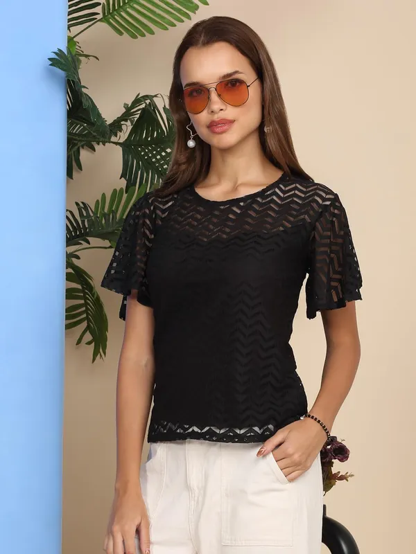 Black_Poly_Cotton_Top_For_Women
