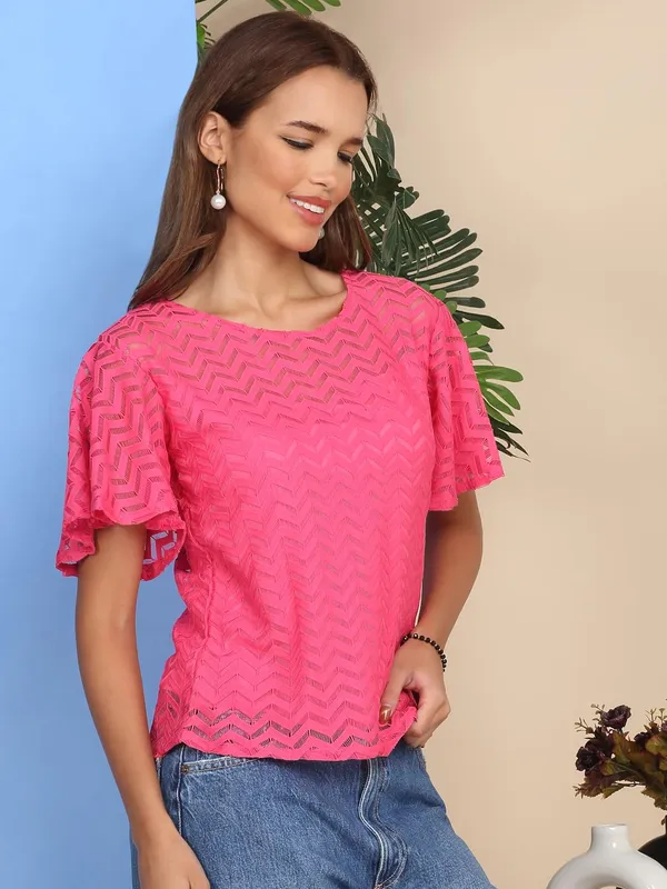 Pink_Poly_Cotton_Top_For_Women