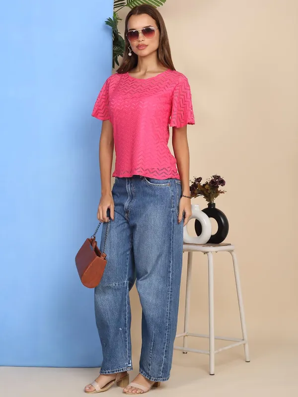 Pink_Poly_Cotton_Top_For_Women