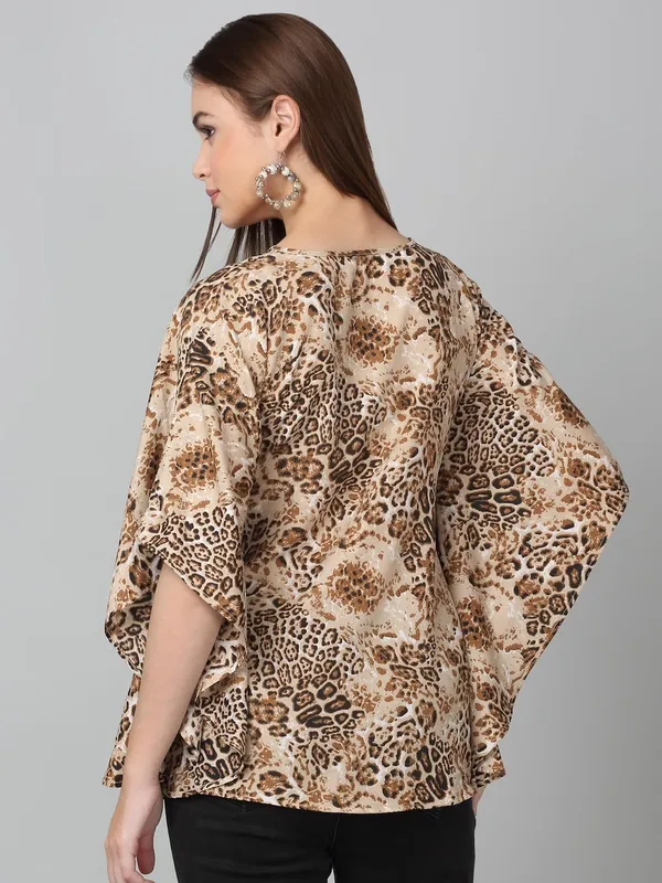 Brown_Poly_Cotton_Top_For_Women