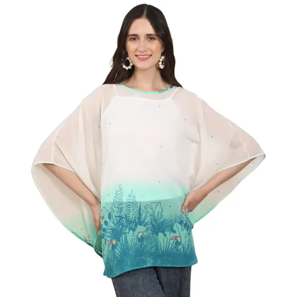 White_Poly_Cotton_Top_For_Women