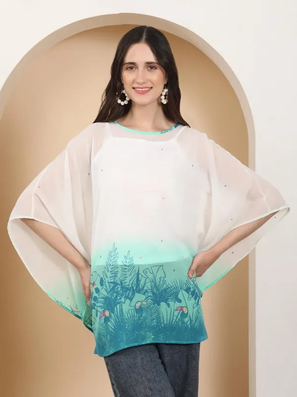 White_Poly_Cotton_Top_For_Women