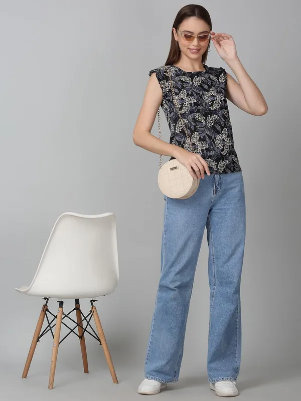 Black_Poly_Cotton_Top_For_Women