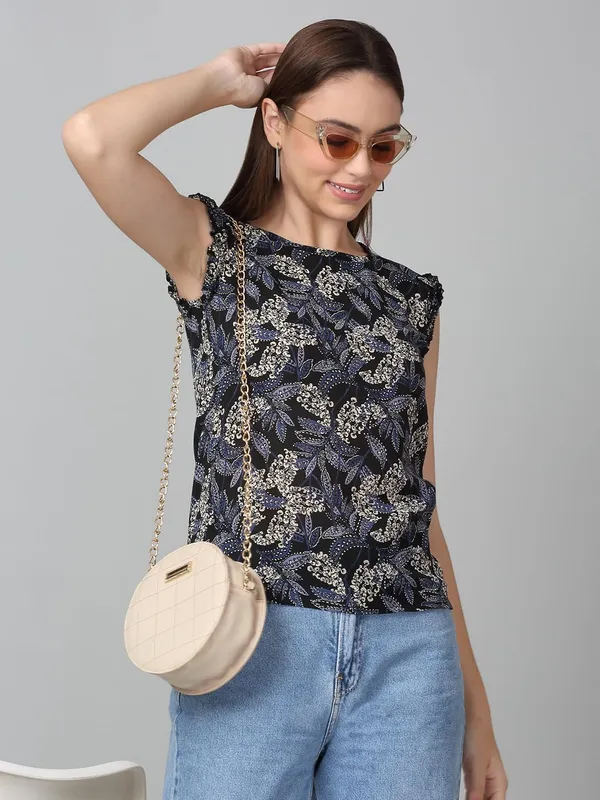 Black_Poly_Cotton_Top_For_Women