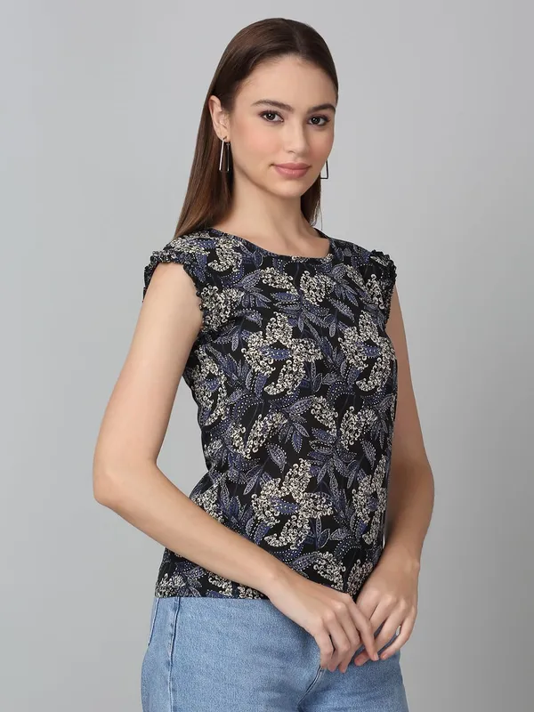 Black_Poly_Cotton_Top_For_Women