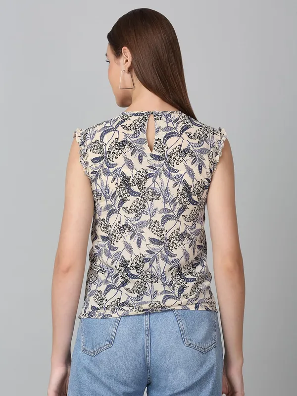 Off_White_Poly_Cotton_Top_For_Women