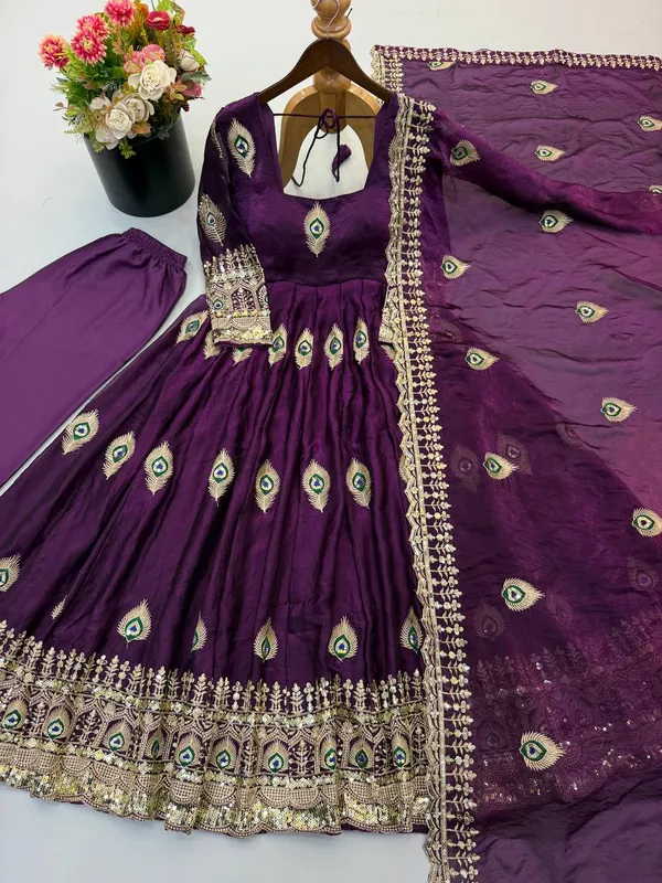 Violet_Satin_Silk_Printed_Flared_Anarkali_Suit_Set_For_Women