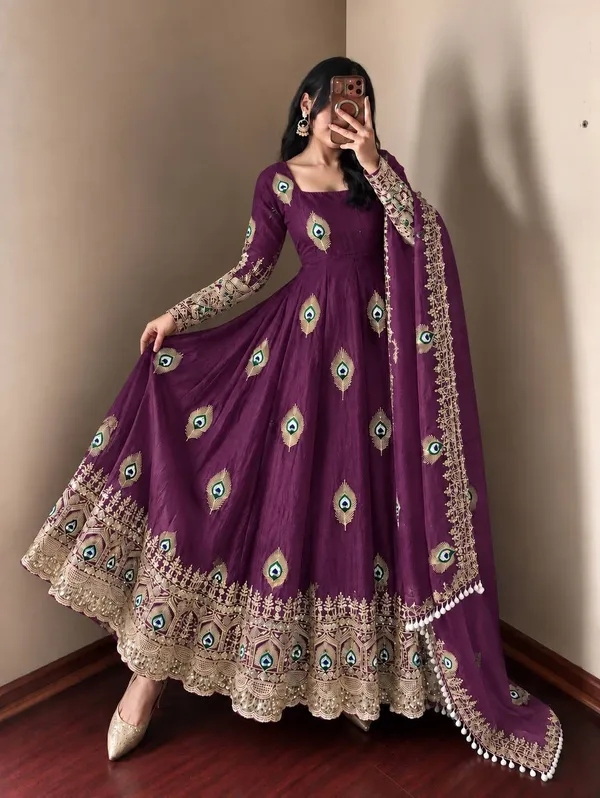 Violet_Satin_Silk_Printed_Flared_Anarkali_Suit_Set_For_Women