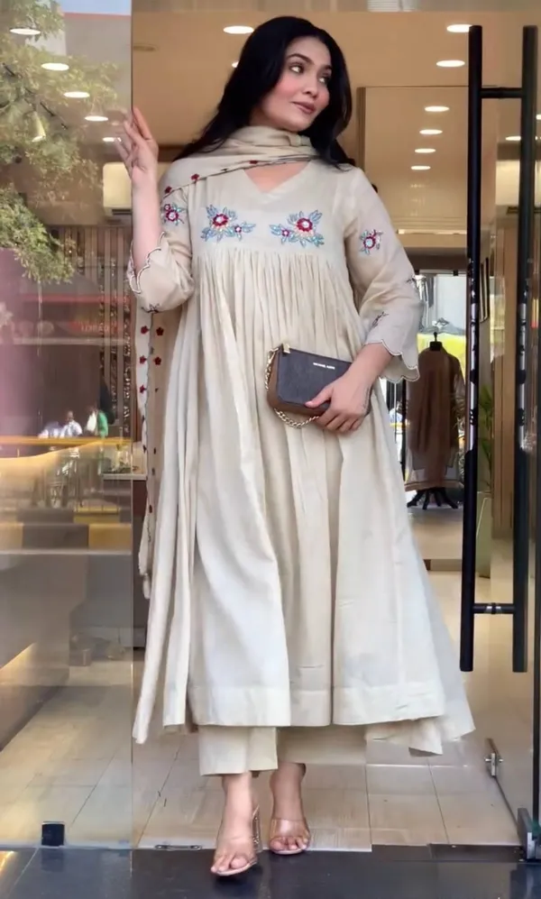 Off_White_Chanderi_Flared_Anarkali_Suit_Set_For_Women