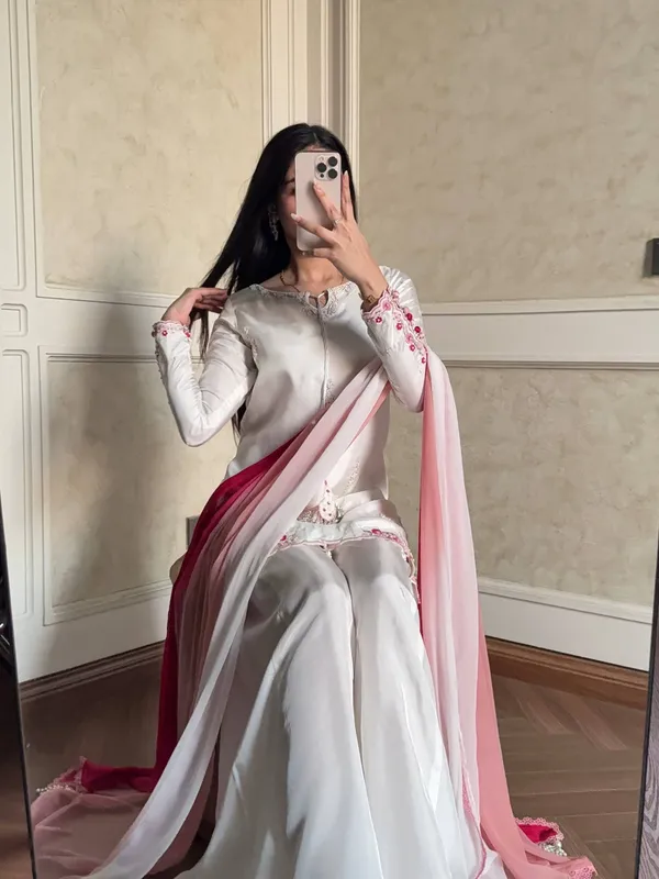 White_Silk_Satin_Embroidered_Kurta_Sharara_Set_For_Women