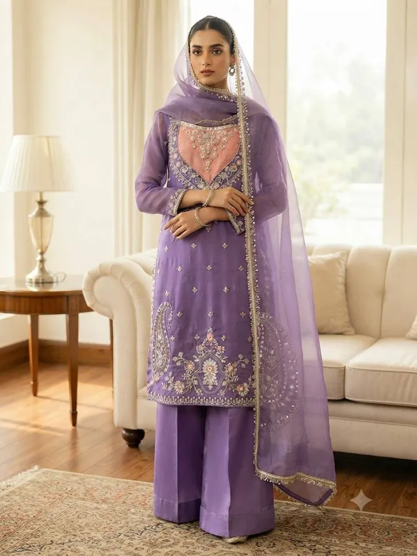 Purple_Satin_Silk_Straight_Embroidered_Suit_Set_For_Women