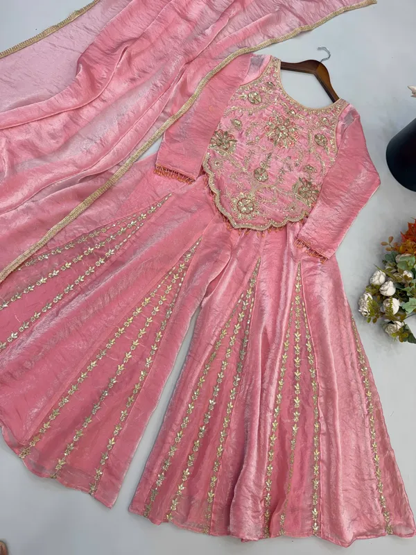 Pink_Satin_Silk_Flared_Embroidered_Anarkali_Suit_Set_For_Women