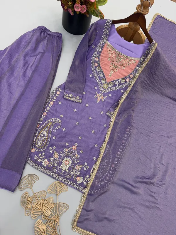 Purple_Satin_Silk_Straight_Embroidered_Suit_Set_For_Women
