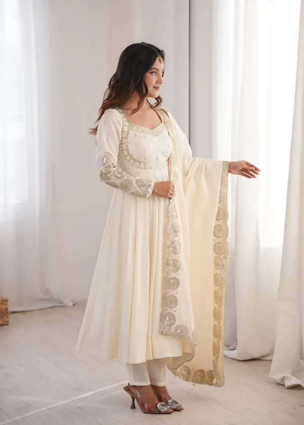Ivory_Silk_Satin_Flared_Embroidered_Anarkali_Suit_Set_For_Women