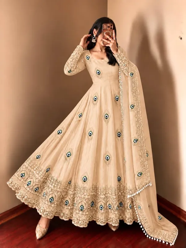 Cream_Satin_Silk_Flared_Embroidered_Anarkali_Suit_Set_For_Women