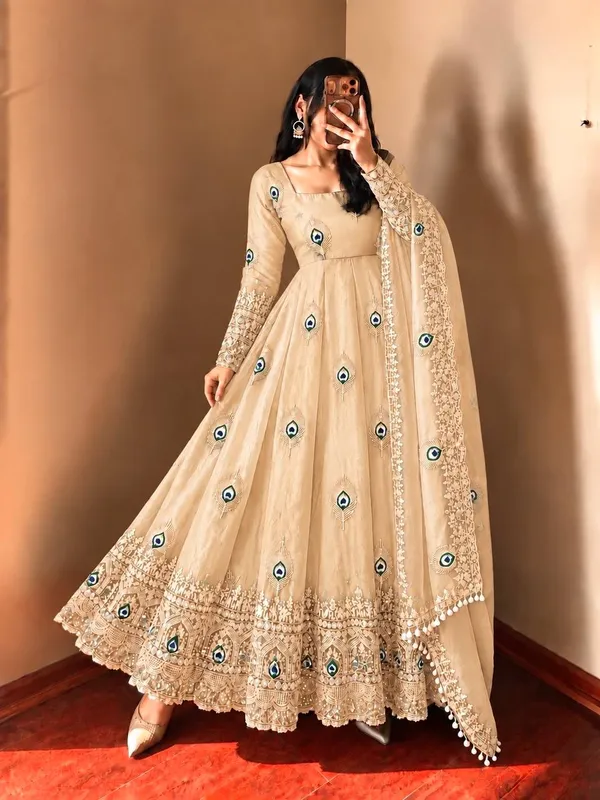 Cream_Satin_Silk_Flared_Embroidered_Anarkali_Suit_Set_For_Women