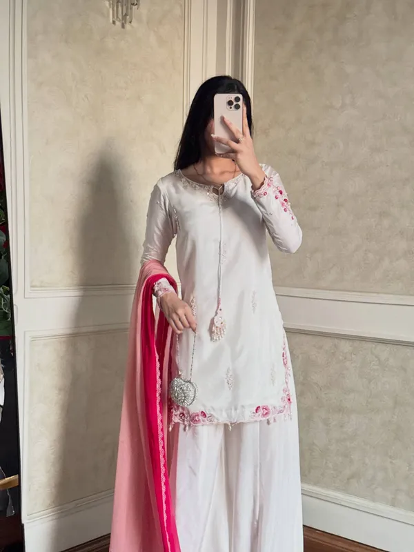 White_Silk_Satin_Embroidered_Kurta_Sharara_Set_For_Women