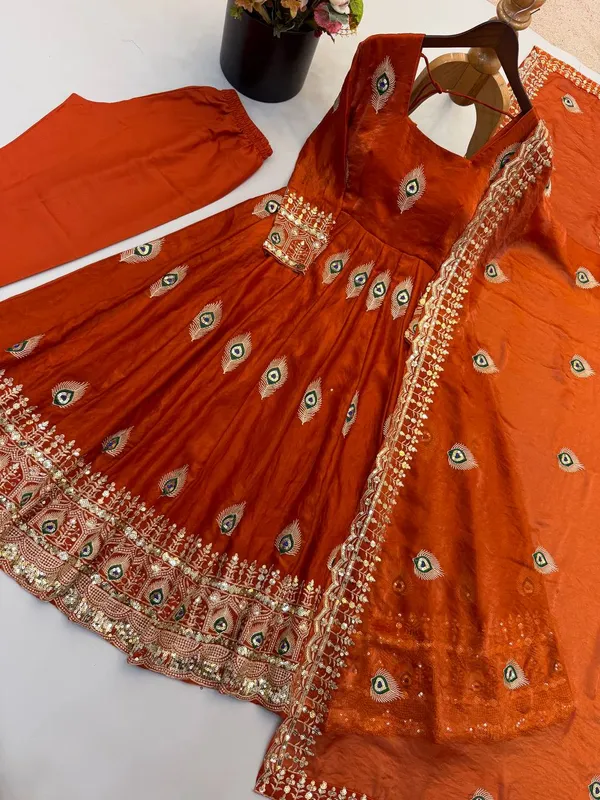 Rust_Satin_Silk_Flared_Embroidered_Anarkali_Suit_Set_For_Women