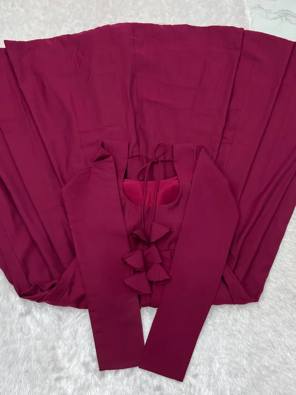 Maroon_Silk_Satin_Embroidered_Flared_Anarkali_Suit_Set_For_Women