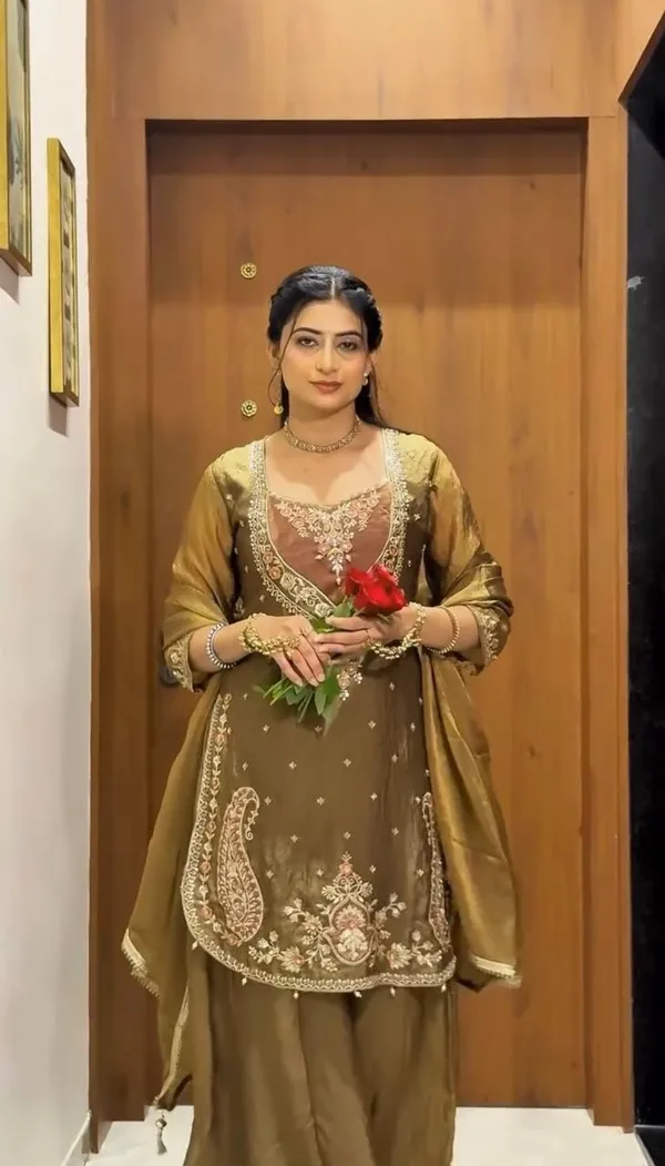 Olive_Green_Satin_Silk_Embroidered_Kurta_Pant_Dupatta_Set_For_Women