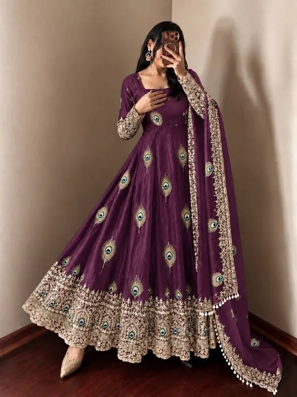 Violet_Satin_Silk_Printed_Flared_Anarkali_Suit_Set_For_Women