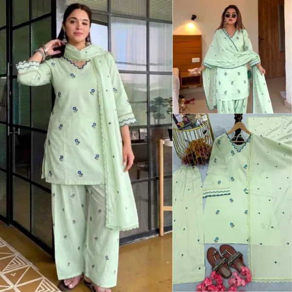 Pista_Mul_Chanderi_Straight_Printed_Kurta_Set_For_Women