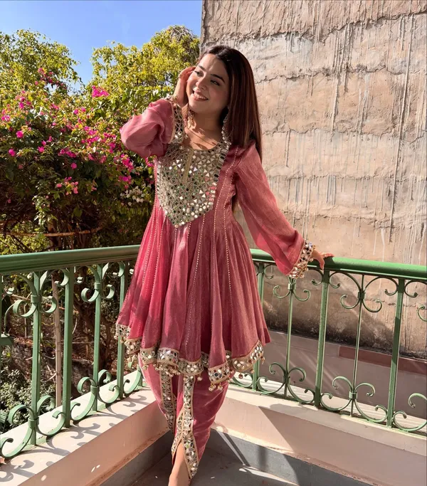 Pink_Satin_Silk_Embroidered_Anarkali_Suit_Set_For_Women