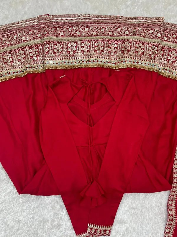 Red_Silk_Satin_Embroidered_Flared_Anarkali_Suit_Set_For_Women