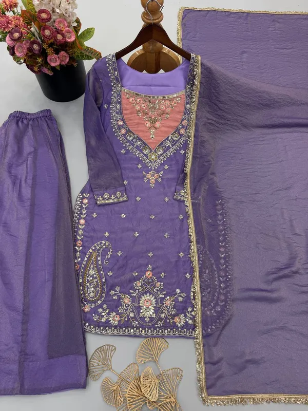 Purple_Satin_Silk_Straight_Embroidered_Suit_Set_For_Women