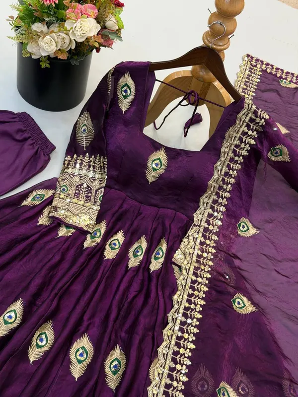 Violet_Satin_Silk_Printed_Flared_Anarkali_Suit_Set_For_Women