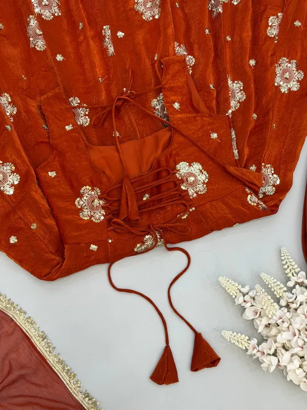 Rust_Satin_Silk_Sleeveless_Embellished_Anarkali_Suit_Set_For_Women