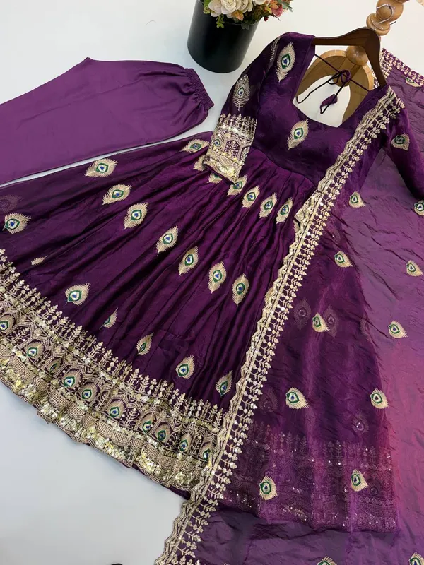 Violet_Satin_Silk_Printed_Flared_Anarkali_Suit_Set_For_Women