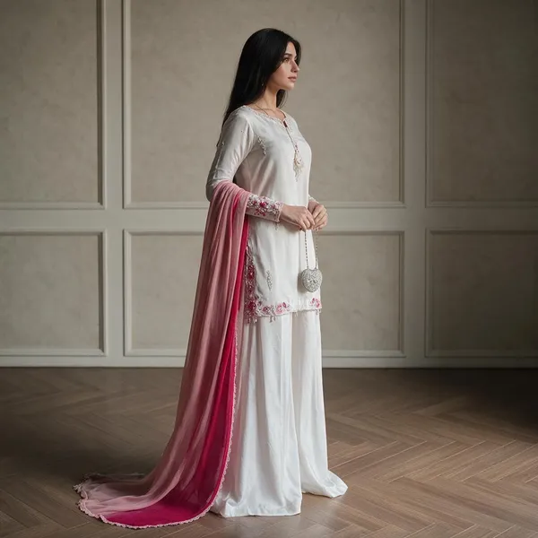 White_Silk_Satin_Embroidered_Kurta_Sharara_Set_For_Women