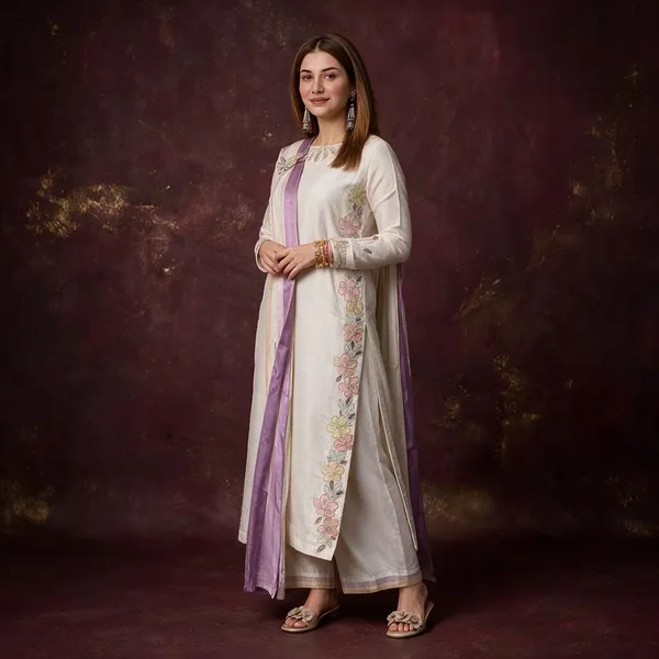 Off_White_Satin_Embroidered_Straight_Kurta_Pant_Dupatta_Set_For_Women