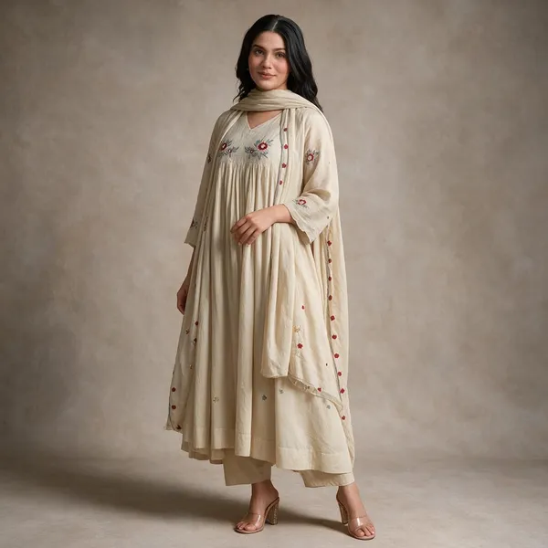 Off_White_Chanderi_Flared_Anarkali_Suit_Set_For_Women