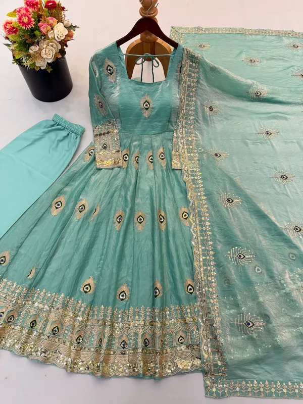 Sky_Blue_Satin_Silk_Flared_Embroidered_Anarkali_Suit_Set_For_Women