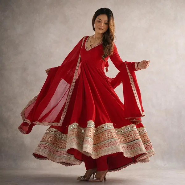 Red_Silk_Satin_Embroidered_Flared_Anarkali_Suit_Set_For_Women
