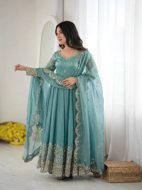 Sky_Blue_Satin_Silk_Embroidered_Flared_Anarkali_Suit_Set_For_Women