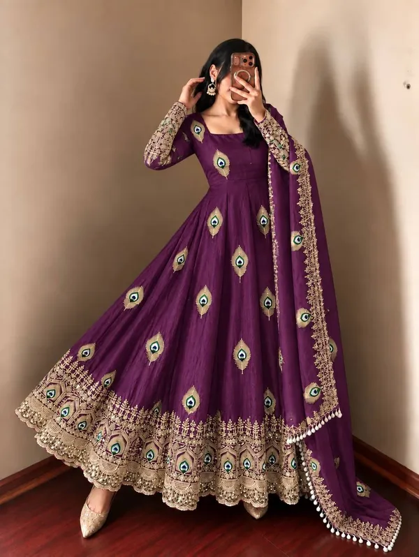 Violet_Satin_Silk_Printed_Flared_Anarkali_Suit_Set_For_Women