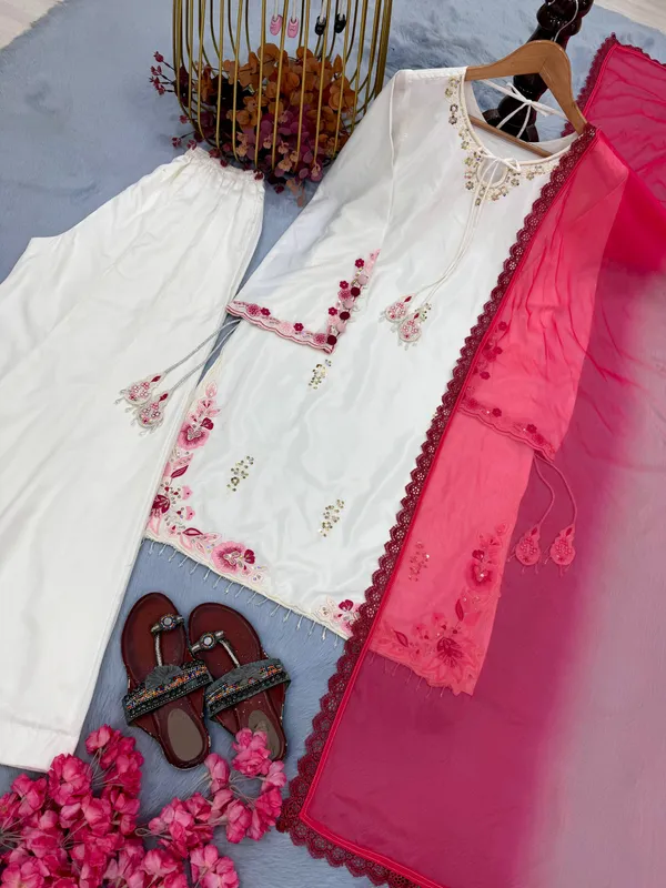 White_Silk_Satin_Embroidered_Kurta_Sharara_Set_For_Women