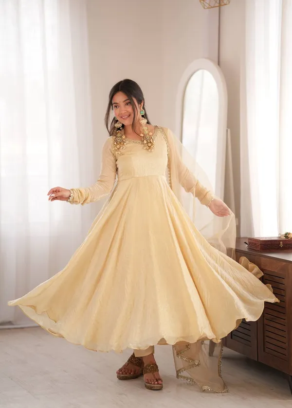 Cream_Satin_Silk_Flared_Embellished_Anarkali_Suit_Set_For_Women