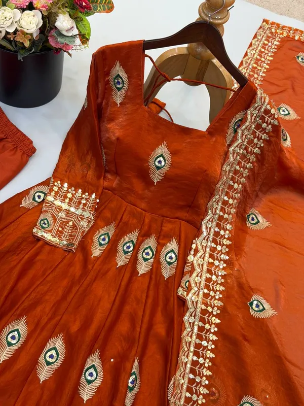 Rust_Satin_Silk_Flared_Embroidered_Anarkali_Suit_Set_For_Women