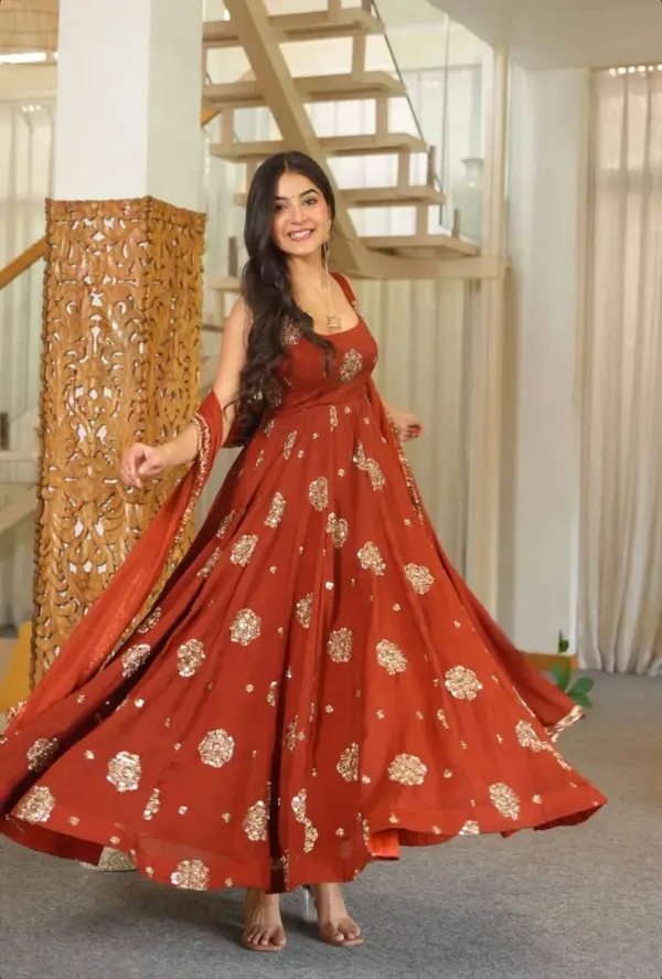 Rust_Satin_Silk_Sleeveless_Embellished_Anarkali_Suit_Set_For_Women