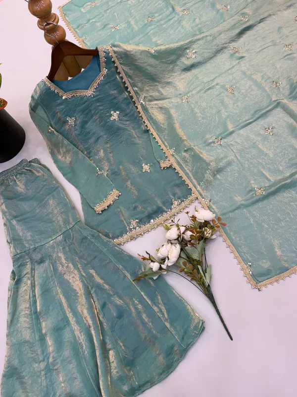 Sky_Blue_Satin_Silk_Straight_Embroidered_Sharara_Suit_Set_For_Women