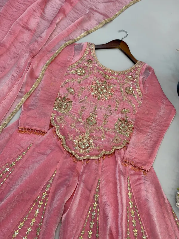 Pink_Satin_Silk_Flared_Embroidered_Anarkali_Suit_Set_For_Women