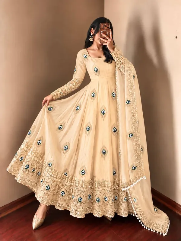 Cream_Satin_Silk_Flared_Embroidered_Anarkali_Suit_Set_For_Women