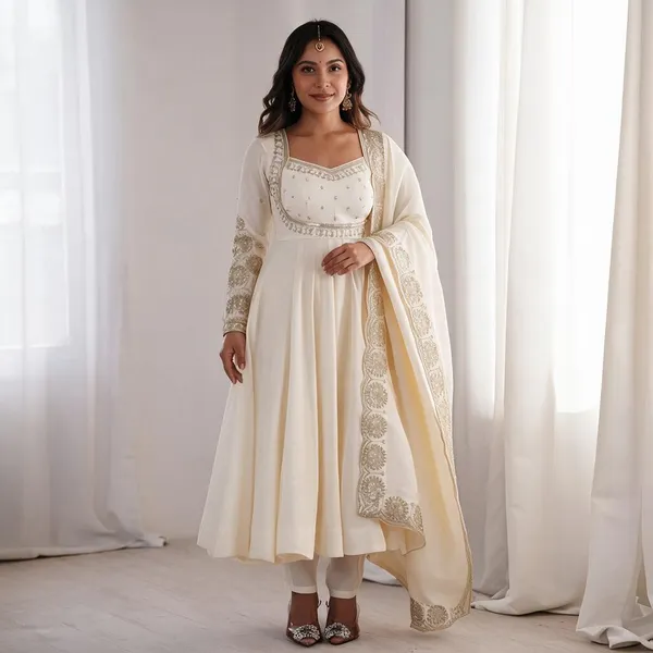 Ivory_Silk_Satin_Flared_Embroidered_Anarkali_Suit_Set_For_Women