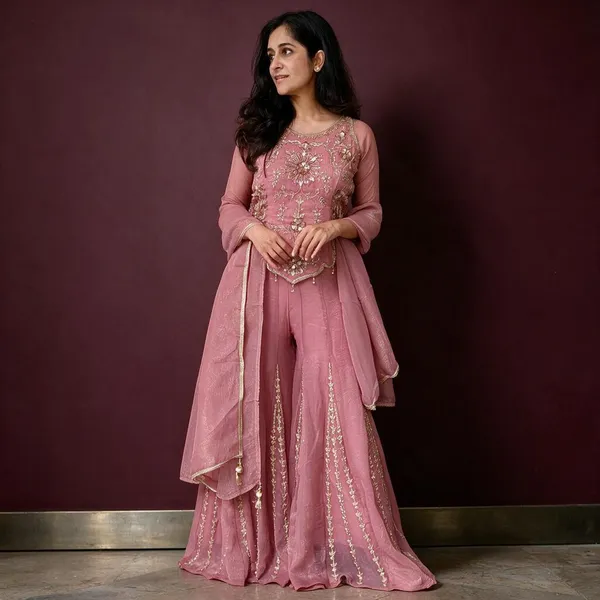 Pink_Satin_Silk_Flared_Embroidered_Anarkali_Suit_Set_For_Women