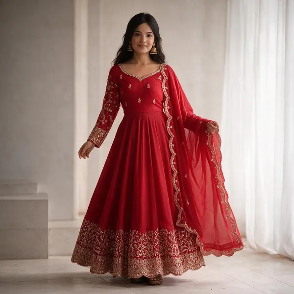 Red_Satin_Silk_Embroidered_Flared_Anarkali_Suit_Set_For_Women