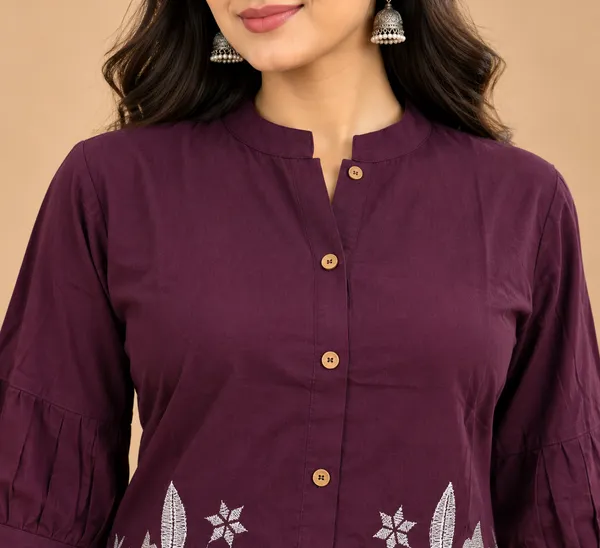 Maroon_Floral_Straight_Kurta_Pant_Co-Ord_Set_For_Women